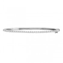 Luxury Stackable Diamond Bangle Bracelet 14k White Gold (2.03ct)