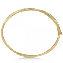 Pave Set Diamond Infinity Bangle Bracelet in 14k Yellow Gold (1.00ct)