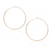 Diamond 53mm Round Skinny Hoop Earrings 14K Rose Gold (0.60CT)