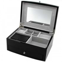 Jewelry Box Espresso Wood Multiple Compartments w/ Travel Case