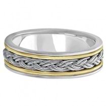 Men's Rope Handwoven Wedding Ring 14k Two-Tone Gold (6mm)