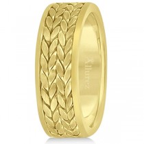 Men's Modern Braided Handwoven Wedding Ring in 14k Yellow Gold (8mm)