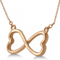 Ladies Heart Shaped Infinity Pendant Necklace in 14K Rose Gold