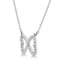 Pave Infinity Heart Diamond Pendant Necklace 18k White Gold (0.39ct)