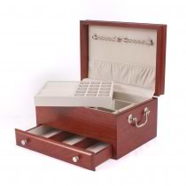 Solid American Cherry Hardwood Jewelry Chest with Rich Cherry Finish