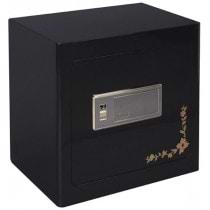 Electronic Fingerprint Lock Jewelry Safe w/ Key in Black