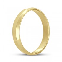 Knife Edge Wedding Ring Band Comfort-Fit 14k Yellow Gold (4mm)