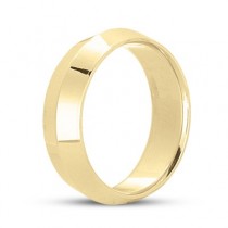 Knife Edge Wedding Ring Band Comfort-Fit 14k Yellow Gold (5mm)
