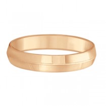 Knife Edge Wedding Ring Band Comfort-Fit 18k Rose Gold (5mm)
