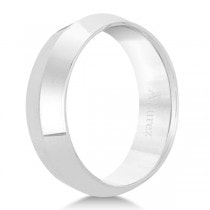 Knife Edge Wedding Ring Band Comfort-Fit 14k White Gold (6mm)