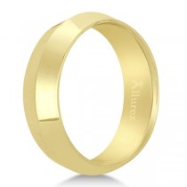 Knife Edge Wedding Ring Band Comfort-Fit 18k Yellow Gold (6mm)