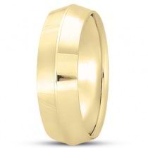 Knife Edge Wedding Ring Band Comfort-Fit 14k Yellow Gold (7mm)