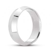 Knife Edge Wedding Ring Band Comfort-Fit Platinum (7mm)