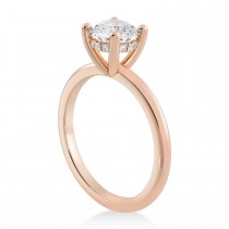 Lab Grown Diamond Hidden Halo Solitaire Engagement Ring 14k Rose Gold (0.06ct)