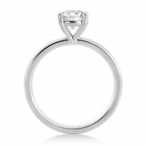 Basket Solitaire Engagement Ring 14k White Gold
