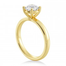 Basket Solitaire Engagement Ring 18k Yellow Gold