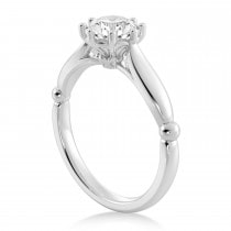 Crown Solitaire Engagement Ring 14k White Gold