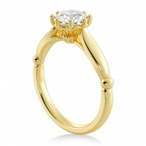 Crown Solitaire Engagement Ring 14k Yellow Gold