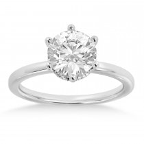 Lab Grown Diamond Hidden Halo 6 Prong Engagement Ring 14k White Gold (0.08ct)