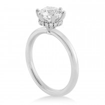 Lab Grown Diamond Hidden Halo 6 Prong Engagement Ring 18k White Gold (0.08ct)