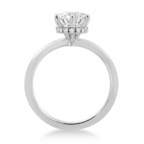Lab Grown Diamond Hidden Halo 6 Prong Engagement Ring Platinum (0.08ct)