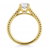 Twisted Rope Solitaire Engagement Ring 18k Yellow Gold