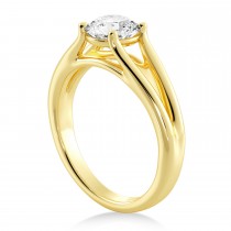 Split Shank Solitaire Engagement Ring 18k Yellow Gold