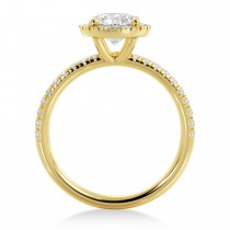 Lab Grown Diamond  Halo Engagement Ring 14k Yellow Gold (0.28ct)