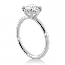 Diamond  Halo Engagement Ring 18k White Gold (0.08ct)