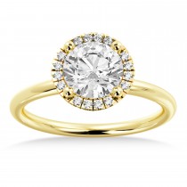 Lab Grown Diamond  Halo Engagement Ring 14k Yellow Gold (0.08ct)