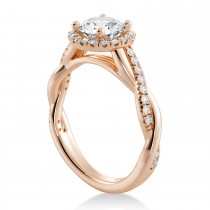 Twisted Diamond Halo Engagement Ring 14k Rose Gold (0.31ct)