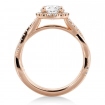 Twisted Lab Diamond Halo Engagement Ring 14k Rose Gold (0.31ct)