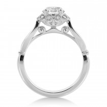 Tulip Diamond Halo Engagement Ring 14k White Gold (0.23ct)