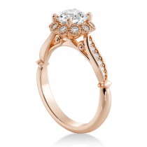 Tulip Lab Grown Diamond Halo Engagement Ring 14k Rose Gold (0.23ct)