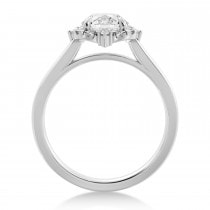Diamond  Halo Engagement Ring 14k White Gold (0.11ct)
