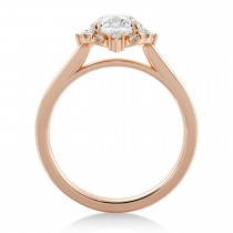 Lab Grown Reina Diamond Halo Engagement Ring 14k Rose Gold (0.11ct)