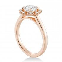 Lab Grown Reina Diamond Halo Engagement Ring 14k Rose Gold (0.11ct)