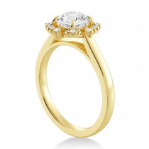 Lab Grown Reina Diamond Halo Engagement Ring 14k Yellow Gold (0.11ct)