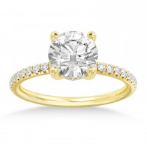 Diamond Hidden Halo Pave' Engagement Ring 14k Yellow Gold (0.26ct)