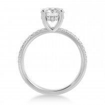 Diamond Hidden Halo Pave' Engagement Ring 18k White Gold (0.26ct)