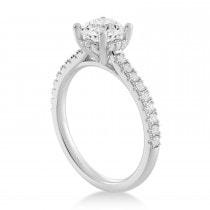 Diamond Hidden Halo CathedralEngagement Ring 14k White Gold (0.30ct)
