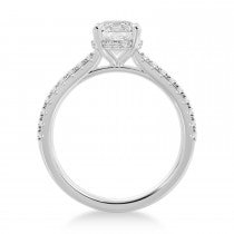 Lab Grown Diamond Hidden Halo CathedralEngagement Ring 18k White Gold (0.30ct)
