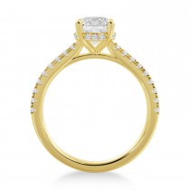 Lab Grown Diamond Hidden Halo CathedralEngagement Ring 18k Yellow Gold (0.30ct)