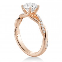Lab Grown Twisted Diamond Engagement Ring14k Rose Gold (0.16ct)