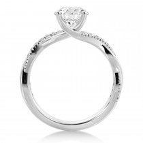 Lab Grown Twisted Diamond Engagement Ring14k White Gold (0.16ct)