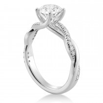 Lab Grown Twisted Diamond Engagement Ring14k White Gold (0.16ct)