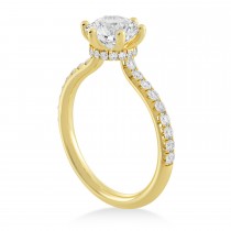 Diamond Hidden Halo 6 Prong Engagement Ring 18k Yellow Gold (0.35ct)
