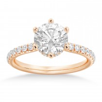 Lab Grown Diamond Hidden Halo 6 Prong Engagement Ring 14k Rose Gold (0.35ct)
