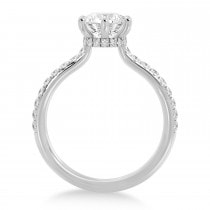Lab Grown Diamond Hidden Halo 6 Prong Engagement Ring 14k White Gold (0.35ct)