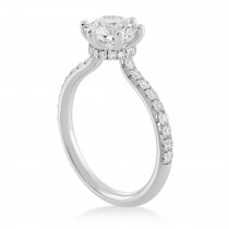 Lab Grown Diamond Hidden Halo 6 Prong Engagement Ring 18k White Gold (0.35ct)
